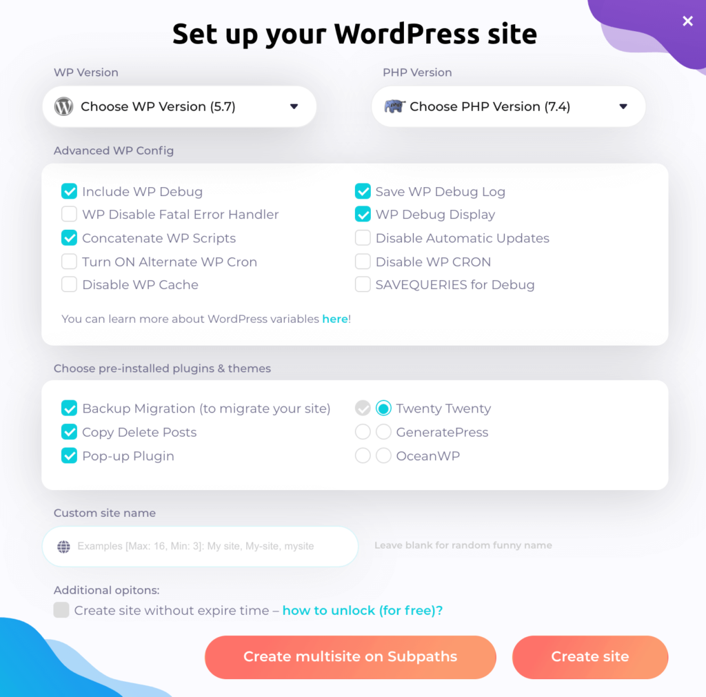 TasteWP Review: Free WordPress Hosting to Test Plugins & Themes 5 TasteWP Installation