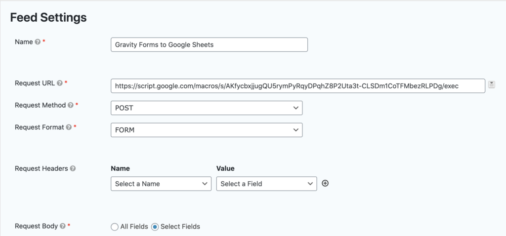 Send Data From Gravity Forms to Google Sheets