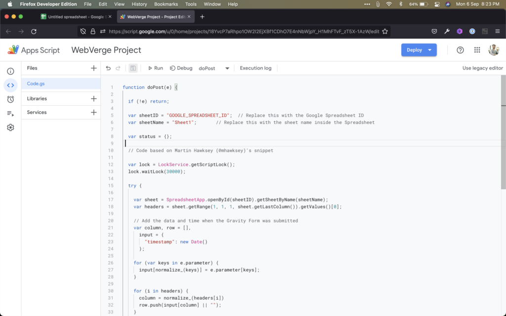 Send Data From Gravity Forms to Google Sheets